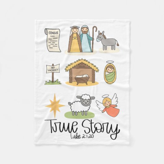 True Story Jesus Nativity Christian Christmas  Fleecedecke (Vorderseite)