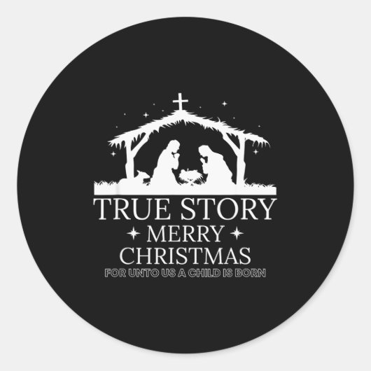 True Story Merry Christmas Runder Aufkleber (Vorderseite)