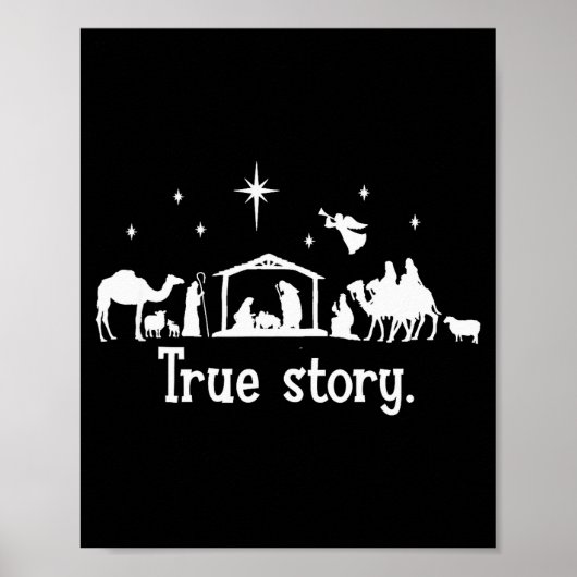 True Story Nativity Manger Christmas Baby Jesus Ki Poster (Vorne)