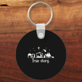 True Story Nativity Manger Christmas Baby Jesus Ki Schlüsselanhänger (Vorderseite)