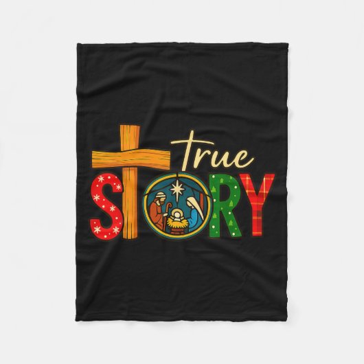 True Story Of Jesus Birth Christmas Nativity Chris Fleecedecke (Vorderseite)