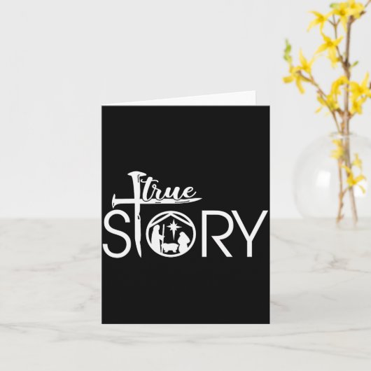 True Story Of Jesus Birth Christmas Nativity Chris Karte (Gelbe Blume)