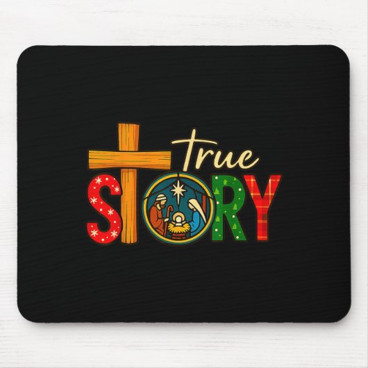 True Story Of Jesus Birth Christmas Nativity Chris Mousepad (Vorne)