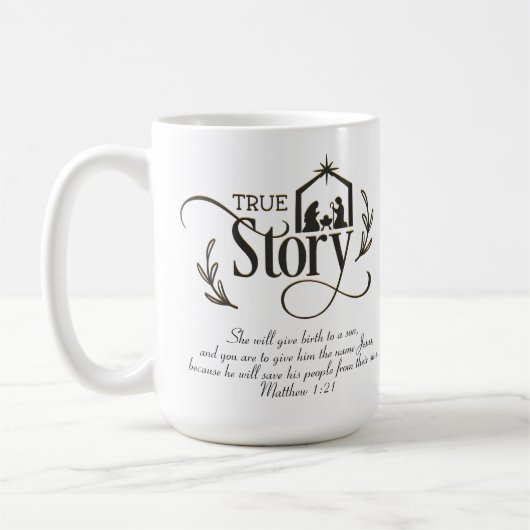 True Story Religious Christmas Kaffeetasse (Links)