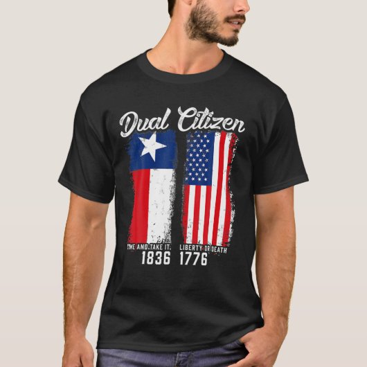 True Texan Dual Citizen Liebe Texas und Amerika T-Shirt (Vorderseite)