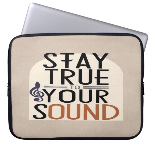 True to Your Sound Option 2 bleibe Laptopschutzhülle (Vorderseite)