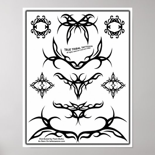 True Tribal Tattoo Flash Sheet-Z06 Poster (Vorne)