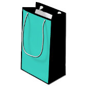 True Türkise Blue Green Southwestern Solid Color Kleine Geschenktüte (Rückseite Schrägansicht)