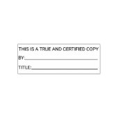 True und Certified Copy Self-Inking Briefmarke Permastempel (Design)
