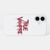 True Vampire Gothic Dripping Blood Text Design iPhone 16 Hülle (Rückseite (Horizontal))