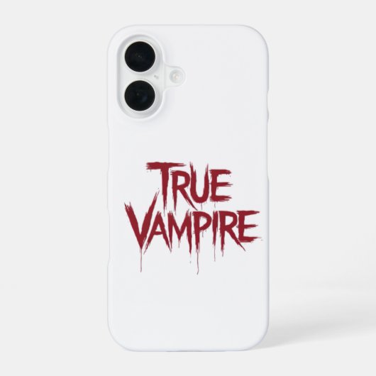 True Vampire Gothic Dripping Blood Text Design iPhone 16 Hülle (Rückseite)