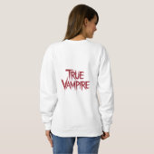 True Vampire Gothic Dripping Blood Text Design Sweatshirt (Schwarz voll)