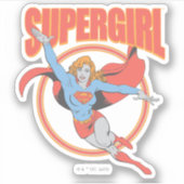True Vintag Supergirl Flying Graphic Aufkleber (Vorderseite)