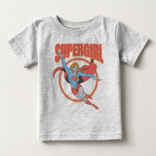 True Vintag Supergirl Flying Graphic Baby T-shirt (Vorderseite)