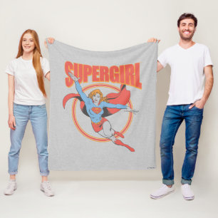 True Vintag Supergirl Flying Graphic Fleecedecke