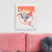 True Vintag Supergirl Flying Graphic Leinwanddruck (Insitu (Wohnzimmer))