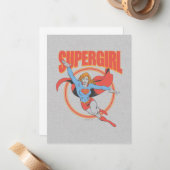 True Vintag Supergirl Flying Graphic Mitteilungskarte (Vorderseite/Rückseite Beispiel)