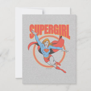 True Vintag Supergirl Flying Graphic Mitteilungskarte