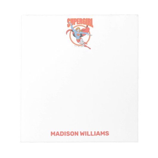 True Vintag Supergirl Flying Graphic Notizblock (Vorderseite)