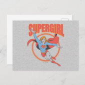 True Vintag Supergirl Flying Graphic Postkarte (Vorne/Hinten)