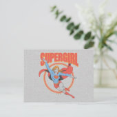 True Vintag Supergirl Flying Graphic Postkarte (Stehend Vorderseite)
