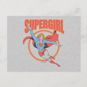 True Vintag Supergirl Flying Graphic Postkarte
