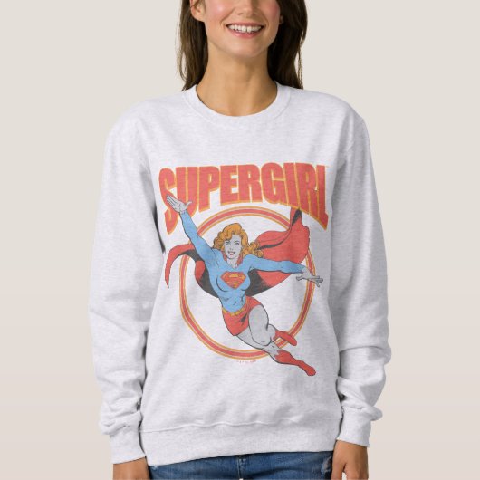 True Vintag Supergirl Flying Graphic Sweatshirt (Vorderseite)