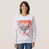 True Vintag Supergirl Flying Graphic Sweatshirt (Vorne ganz)
