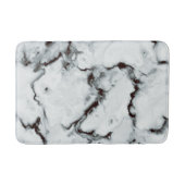 True White Marble Textur Schwarz DJ personalisiere Badematte (Vorderseite)