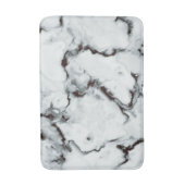 True White Marble Textur Schwarz DJ personalisiere Badematte (Vorderseite Vertikal)