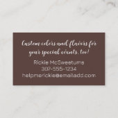 Trüffel Schokoladenkuchen Süßigkeiten Konfektionen Visitenkarte (Rückseite)