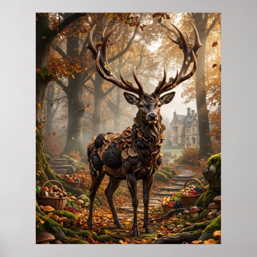 Trüffelhirsch-Waldgut Poster (Vorne)