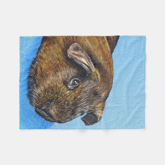 Truffle die Guinea Pig Painting Fleecedecke (Vorderseite (Horizontal))