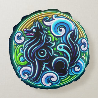 Truffle DOG Liebe das Wellenpolster Rundes Kissen