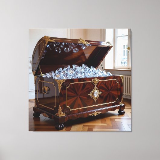 Truhen voller Diamanten Leinwanddruck (Vorderseite)