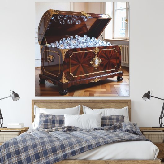 Truhen voller Diamanten Leinwanddruck (Insitu (Schlafzimmer))