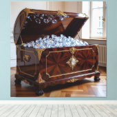 Truhen voller Diamanten Leinwanddruck (Insitu (Holzboden))