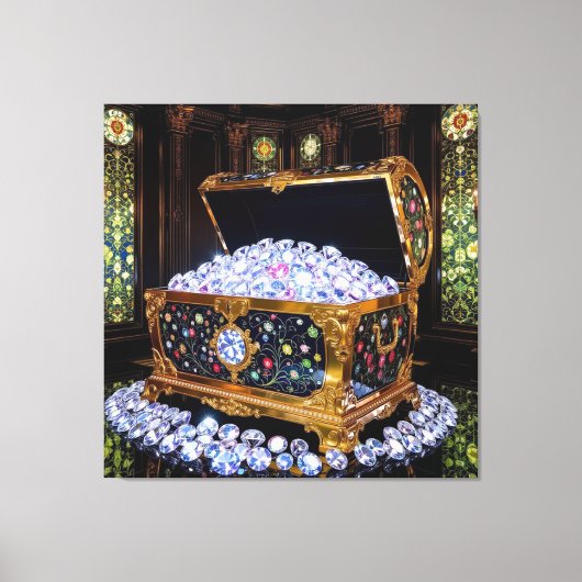 Truhen voller Diamanten Leinwanddruck (Vorderseite)
