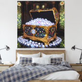 Truhen voller Diamanten Leinwanddruck (Insitu (Schlafzimmer))