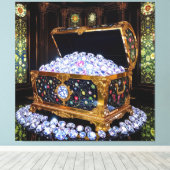 Truhen voller Diamanten Leinwanddruck (Insitu (Holzboden))