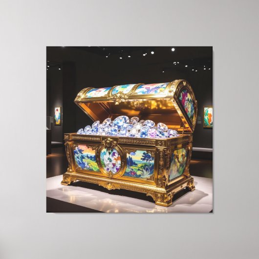 Truhen voller Diamanten Leinwanddruck (Vorderseite)