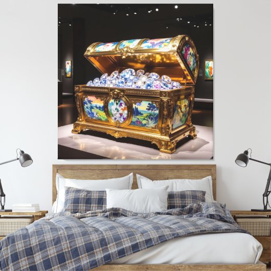 Truhen voller Diamanten Leinwanddruck (Insitu (Schlafzimmer))