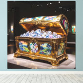 Truhen voller Diamanten Leinwanddruck (Insitu (Holzboden))