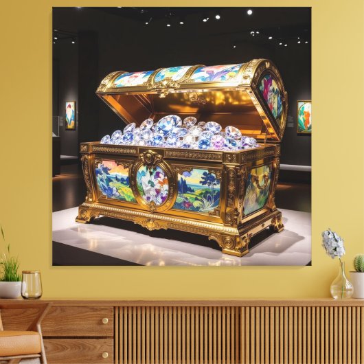Truhen voller Diamanten Leinwanddruck (Insitu (Wohnzimmer))