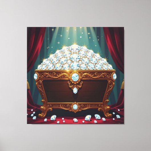 Truhen voller Diamanten Leinwanddruck (Vorderseite)