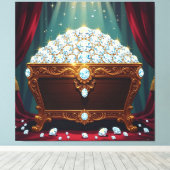 Truhen voller Diamanten Leinwanddruck (Insitu (Holzboden))