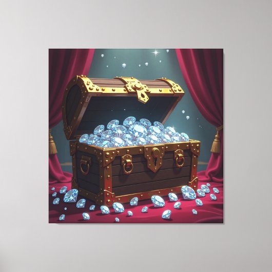 Truhen voller Diamanten Leinwanddruck (Vorderseite)