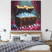 Truhen voller Diamanten Leinwanddruck (Insitu (Schlafzimmer))