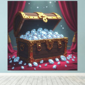 Truhen voller Diamanten Leinwanddruck (Insitu (Holzboden))