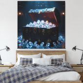 Truhen voller Diamanten Leinwanddruck (Insitu (Schlafzimmer))